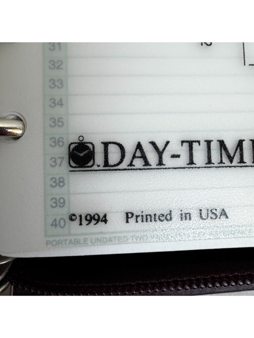 Vintage 1994 Day-Timer Leather Zip Planner Organizer With Inserts 6-Ring Binder - Picture 7 of 10